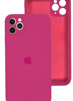 Чехол silicone case full camera protective для iphone 12 pro max dragon fruit малиновый