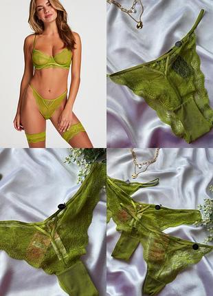 Трусики салатові мереживні hunkemoller