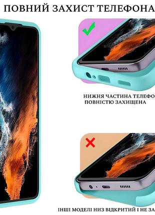 Чехол silicone case camera protective для samsung s23 plus (02) бирюза sea blue 4