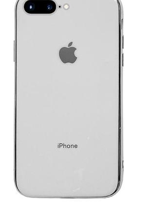 Чохол silicone glass case для iphone 8 plus (08) white білий