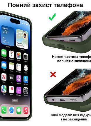 Чехол silicone case full camera protective для iphone 12 pro forest green темно зелёный 4