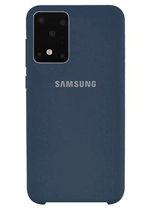 Чехол silicone case для samsung premium s20 ultra dark blue (08) темно синий