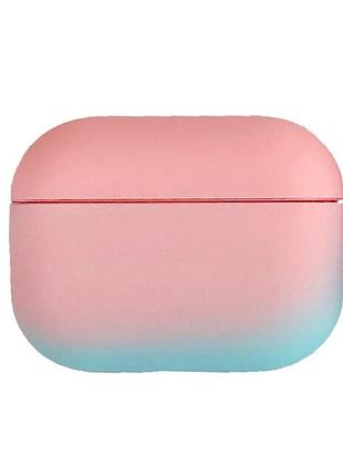 Чехол для наушников airpods pro case rainbow gradiente (градиент) pink blue (959) розово голубой