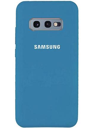 Чехол silicone case для samsung premium s10e azure (10) синий