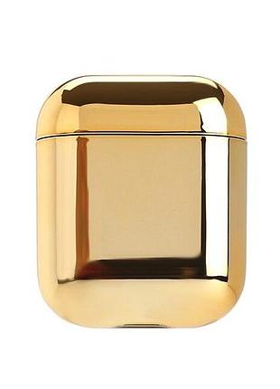 Чехол для наушников airpods glass case gold (904) золотой