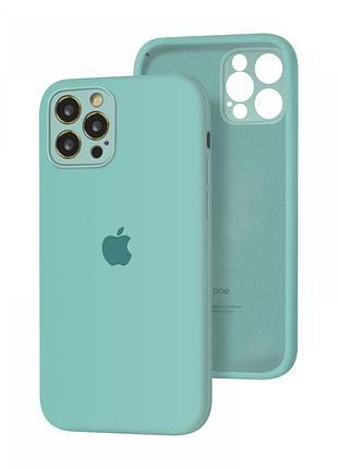 Чохол silicone full case camera protective для iphone 13 pro sea blue (02) бірюза
