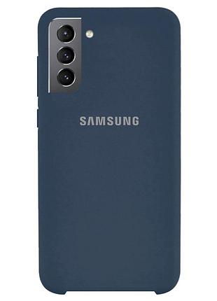 Чехол silicone case для samsung premium s21 dark blue (08) темно синий
