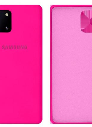 Чохол силіконовий full протиударний premium для samsung note10lite/a81/m60s (21) shiny pink яскраво-рожевий