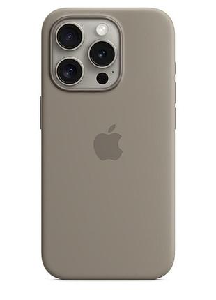 Чохол silicone case with magsafe для iphone 15 pro — clay