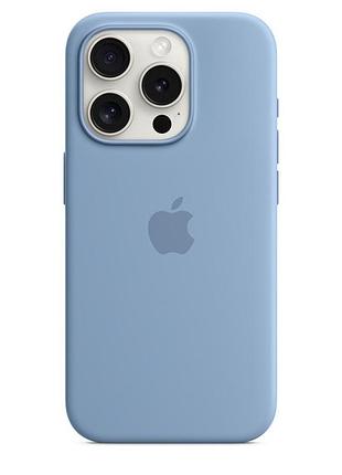 Чехол silicone case with magsafe для iphone 15 pro - winter blue