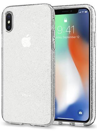 Чехол прозрачный crystal для iphone xs max блестки