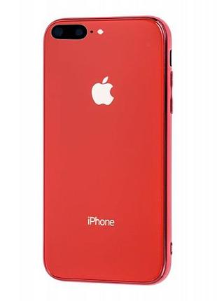 Чехол стеклянный glass case для iphone 7 plus (01) red красный