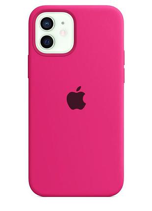 Чохол silicone case для iphone 12 mini shiny pink яскраво рожевий