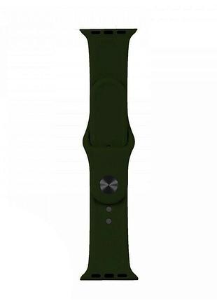 Ремешок apple watch силикон темно-оливковый 42-49 мм для apple watch 1-9 противоударный