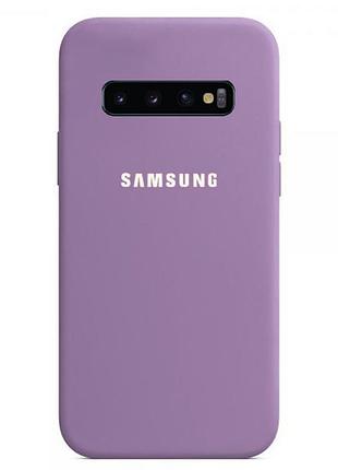 Чохол silicone case для samsung premium s10 plus blueberry (24) чорничний