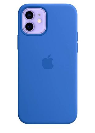 Чохол силіконовий magsafe протиударний для iphone 12/12 pro темно-синій