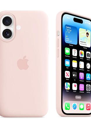 Чехол kassel silicone full case protective для iphone 16 с микрофиброй розовый chalk pink
