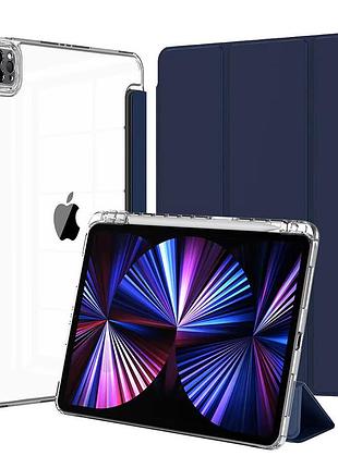 Чехол soft-touch smart case для ipad air 4 5 10.9 защита от ударов с микрофиброй внутри midnight blue
