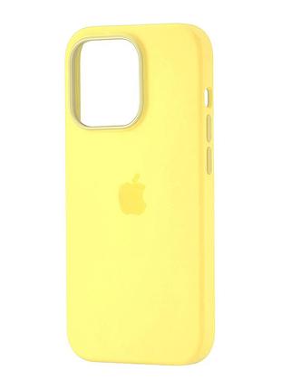 Чехол силиконовый magsafe противоударный для iphone 14 pro желтый