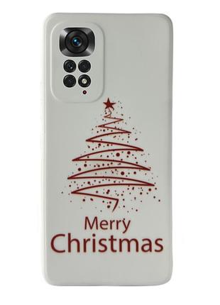 Чохол новорічний premium для xiaomi redmi note11 pro (02) merry christmas tree білий