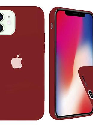 Чохол silicone full case для iphone 12 mini product red темно-червоний