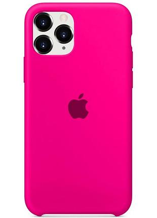 Чохол silicone case для iphone 11 pro max shiny pink яскраво-рожевий