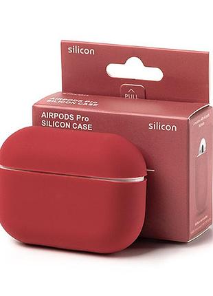 Чехол silicone case color box для airpods pro - wine red