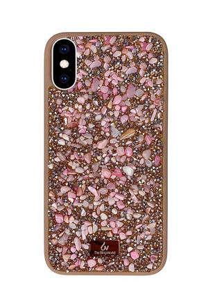 Чехол diamond the bling world case для iphone xs max (06) rose stone розовый камень