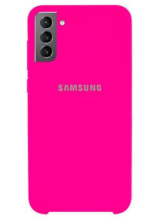 Чохол silicone case для samsung premium s21 plus shiny pink (21) яскраво рожевий