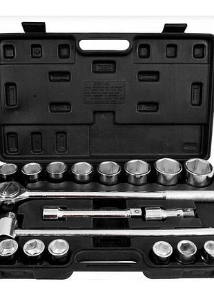 Набір торцевих головок boxer bx-284 21 предмет 3/4 дюйма хромованадієва сталь для професійних робіт