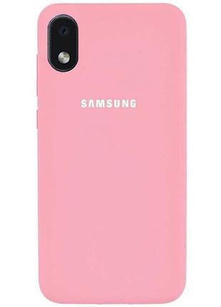 Чехол silicone case для samsung premium a01core light pink (17) розовый
