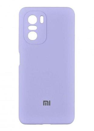 Чохол silicone case camera protective для xiaomi poco f3 lilac (13) ліловий