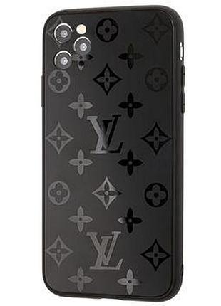 Чохол скляний glass case louis vuitton луї вітон для iphone 12 pro (02) black чорний