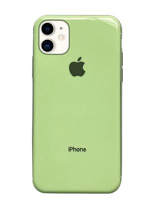 Чехол silicone glass case для iphone 11 (01) mint мятный