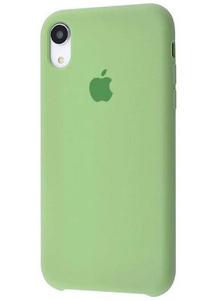 Чехол silicone case для iphone xr mint мятный