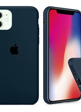 Чохол silicone full case для iphone 12 mini forest green темно-зелений