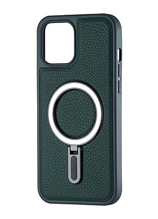 Чохол jinduka leather ringo шкірозамінник для iphone 12 pro max зелений