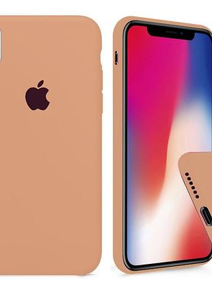 Чехол silicone full case для iphone x/xs gold золотой
