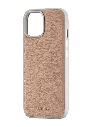 Чехол jinduka leather case magsafe противоударный для iphone 15 бежевый