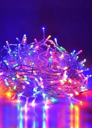 Гирлянда штора от сети, 2х2 м, 192 led, разноцветный / светодиодная новогодняя гирлянда занавес