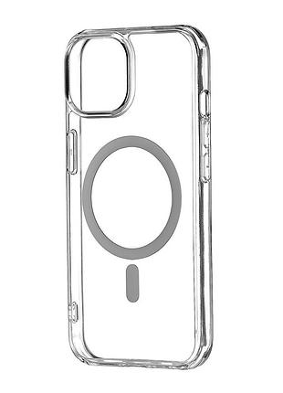 Чехол силиконовый прозрачный с magsafe противоударный для iphone 15
