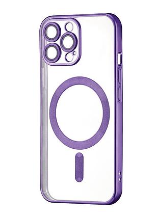 Чохол силіконовий ductil metallic edge з magsafe захист камери для iphone 12 pro фіолетовий