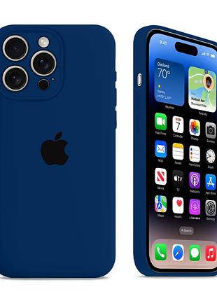 Чехол с защитой камеры kassel silicone camera protective для iphone 15 pro (63) темно-синий deep navy