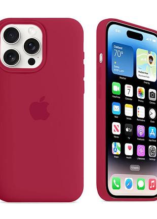 Чехол kassel silicone full case protective для iphone 16 pro max с микрофиброй красный rose red