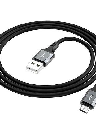 Кабель hoco x86 силиконовый micro usb 2.4a черный