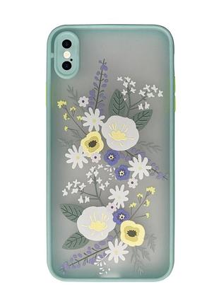 Чехол противоударный для iphone x/xs (01) flowers цветы цветы