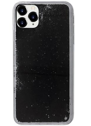 Чехол silicone с блестками для iphone 11 pro (05) black черный