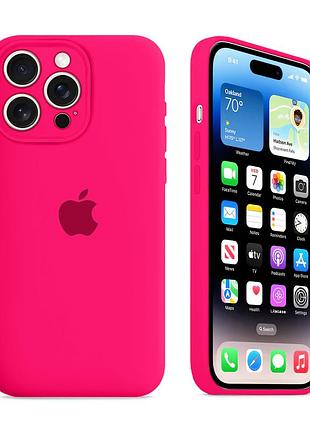 Чехол с защитой камеры kassel silicone camera protective для iphone 15 pro max (47) ярко-розовый shiny pink