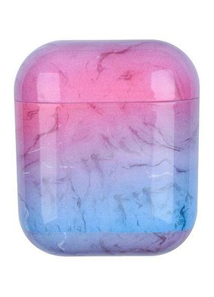 Чехол для наушников airpods case мрамор pink blue (923) розовоо голубой