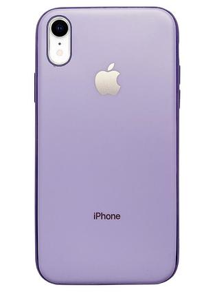 Чохол silicone glass case для iphone xr (03) lilac ліловий